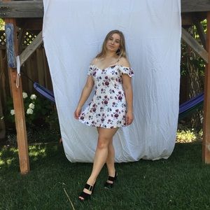 White floral printed dress